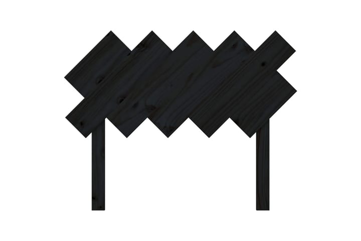 Sängynpääty musta 104x3x80,5 cm täysi mänty - Musta - Sängynpääty