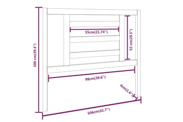 Sängynpääty musta 106x4x100 cm täysi mänty - Musta - Huonekalut - Sänky - Sängyn lisävarusteet & sängynpäädyt - Sängynpääty