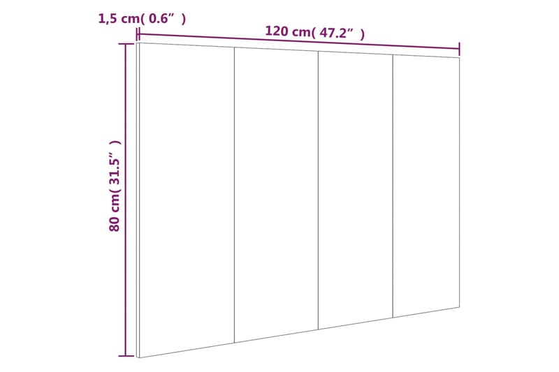 Sängynpääty musta 120x1,5x80 cm tekninen puu - Musta - Huonekalut - Sänky - Sängyn lisävarusteet & sängynpäädyt - Sängynpääty