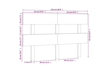 Sängynpääty musta 124x3x81 cm täysi mänty - Musta - Huonekalut - Sänky - Sängyn lisävarusteet & sängynpäädyt - Sängynpääty