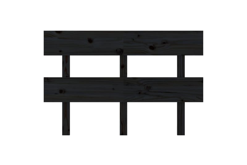 Sängynpääty musta 124x3x81 cm täysi mänty - Musta - Huonekalut - Sänky - Sängyn lisävarusteet & sängynpäädyt - Sängynpääty