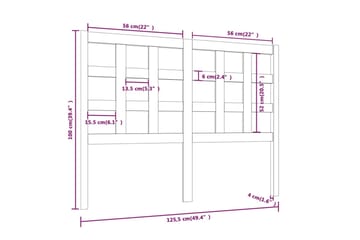 Sängynpääty musta 125,5x4x100 cm täysi mänty - Musta - Huonekalut - Sänky - Sängyn lisävarusteet & sängynpäädyt - Sängynpääty