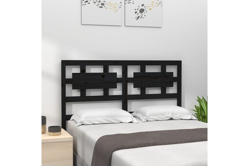 Sängynpääty musta 125,5x4x100 cm täysi mänty - Musta - Huonekalut - Sänky - Sängyn lisävarusteet & sängynpäädyt - Sängynpääty