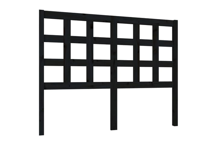 Sängynpääty musta 125,5x4x100 cm täysi mänty - Musta - Sängynpääty