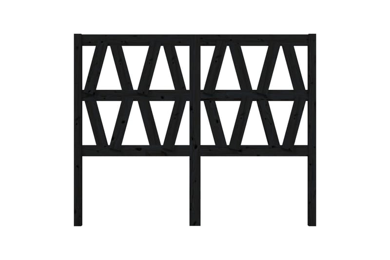 Sängynpääty musta 126x4x100 cm täysi mänty - Musta - Huonekalut - Sänky - Sängyn lisävarusteet & sängynpäädyt - Sängynpääty