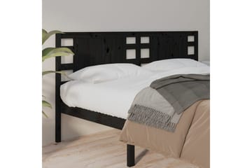 Sängynpääty musta 126x4x100 cm täysi mänty - Musta - Huonekalut - Sänky - Sängyn lisävarusteet & sängynpäädyt - Sängynpääty
