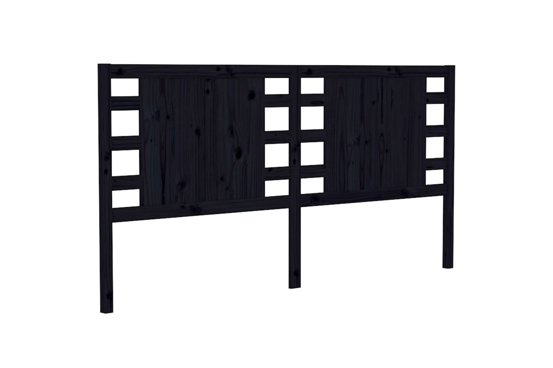 Sängynpääty musta 126x4x100 cm täysi mänty - Musta - Huonekalut - Sänky - Sängyn lisävarusteet & sängynpäädyt - Sängynpääty