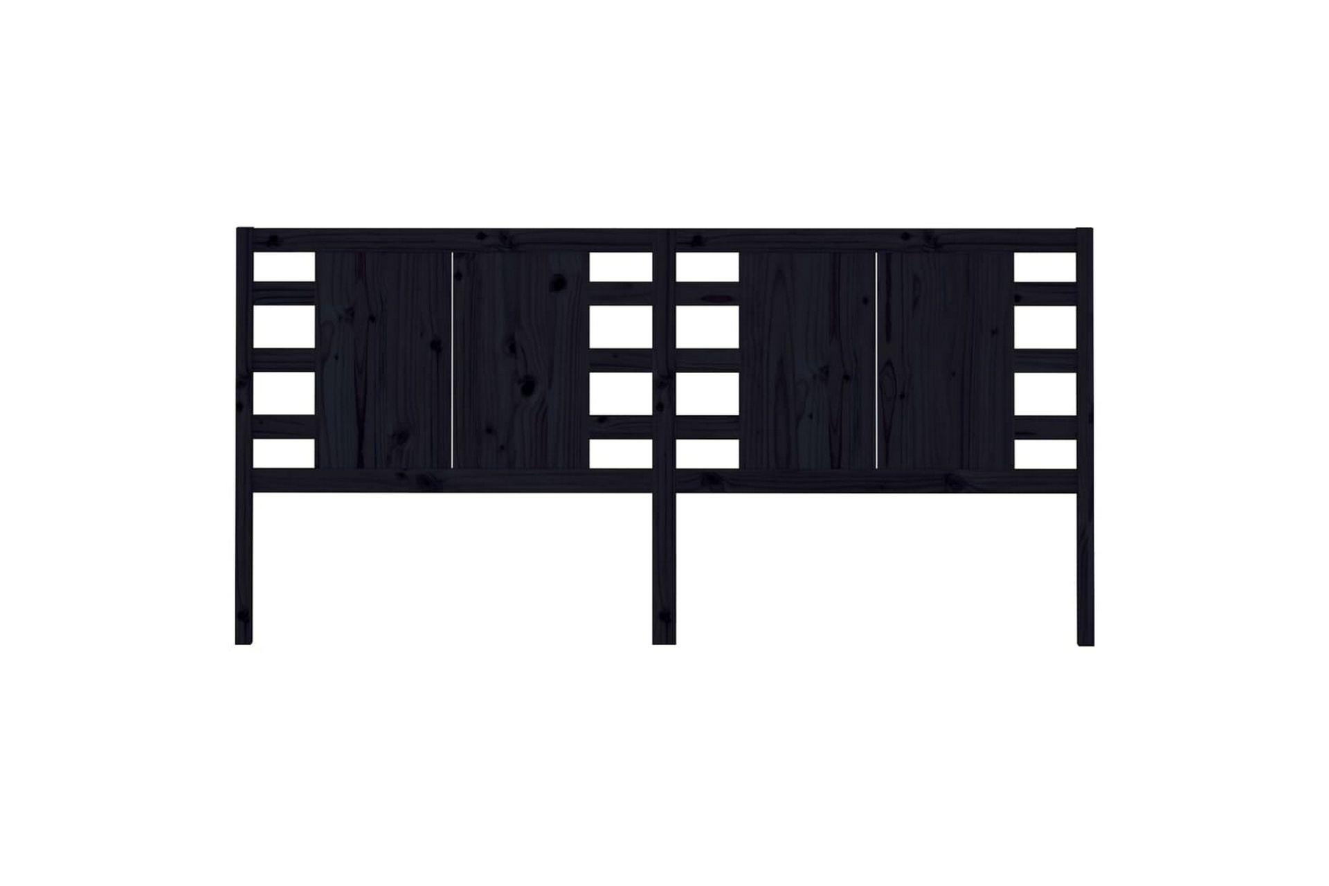 Sängynpääty musta 126x4x100 cm täysi mänty - Musta - Huonekalut - Sänky - Sängyn lisävarusteet & sängynpäädyt - Sängynpääty
