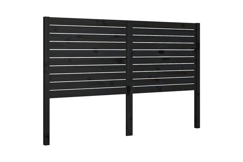 Sängynpääty musta 126x4x100 cm täysi mänty - Musta - Huonekalut - Sänky - Sängyn lisävarusteet & sängynpäädyt - Sängynpääty