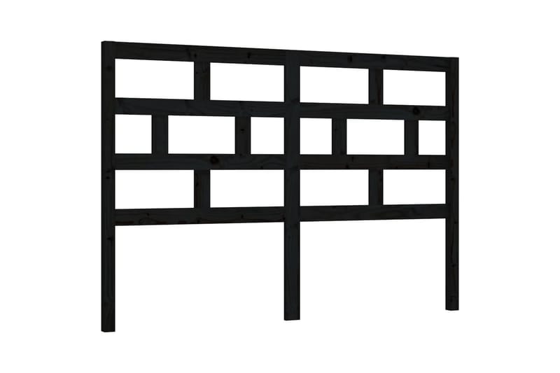 Sängynpääty musta 126x4x100 cm täysi mänty - Musta - Huonekalut - Sänky - Sängyn lisävarusteet & sängynpäädyt - Sängynpääty