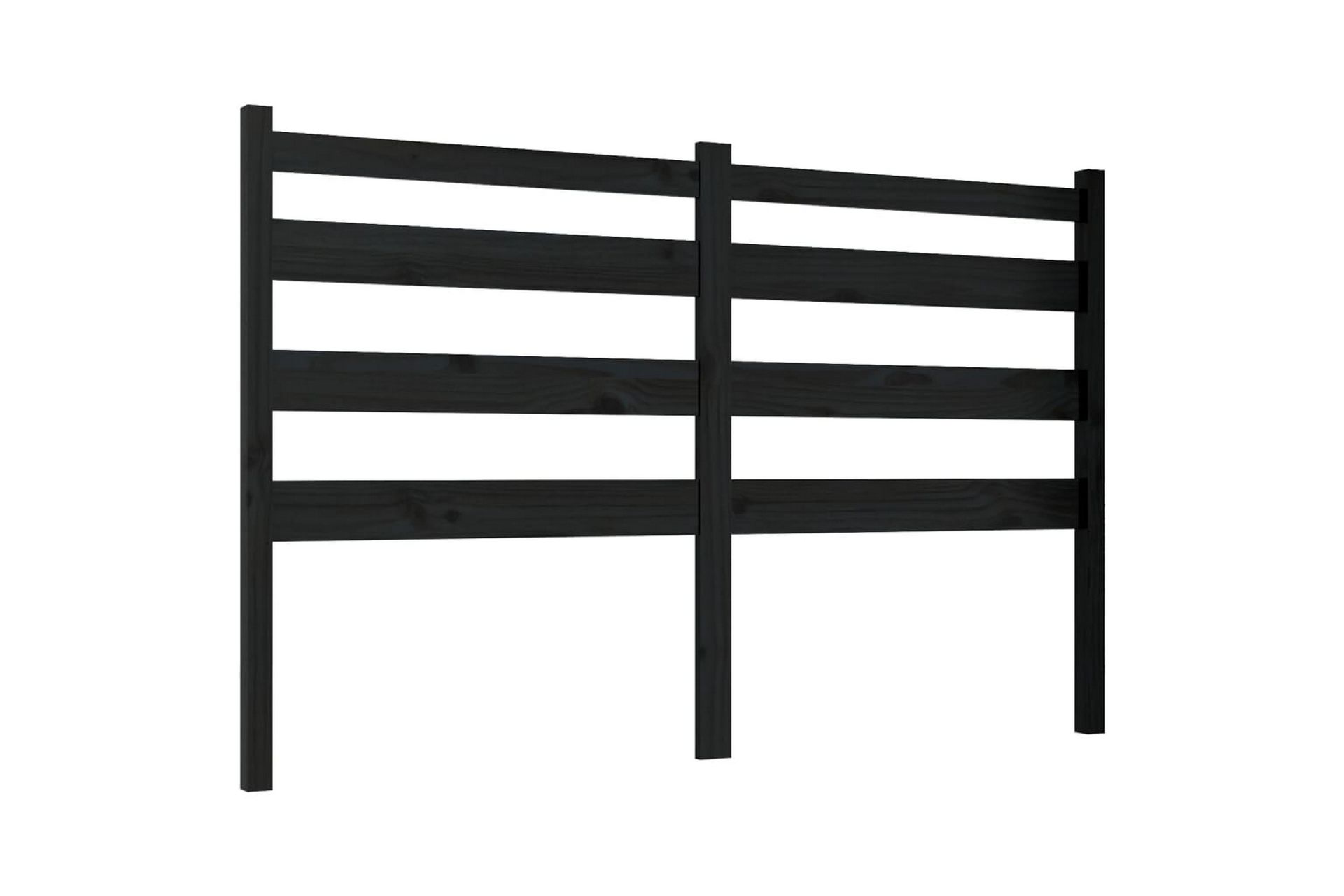 Sängynpääty musta 126x4x100 cm täysi mänty - Musta - Huonekalut - Sänky - Sängyn lisävarusteet & sängynpäädyt - Sängynpääty