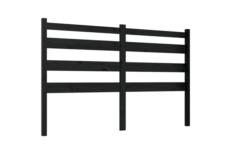 Sängynpääty musta 126x4x100 cm täysi mänty - Musta - Huonekalut - Sänky - Sängyn lisävarusteet & sängynpäädyt - Sängynpääty