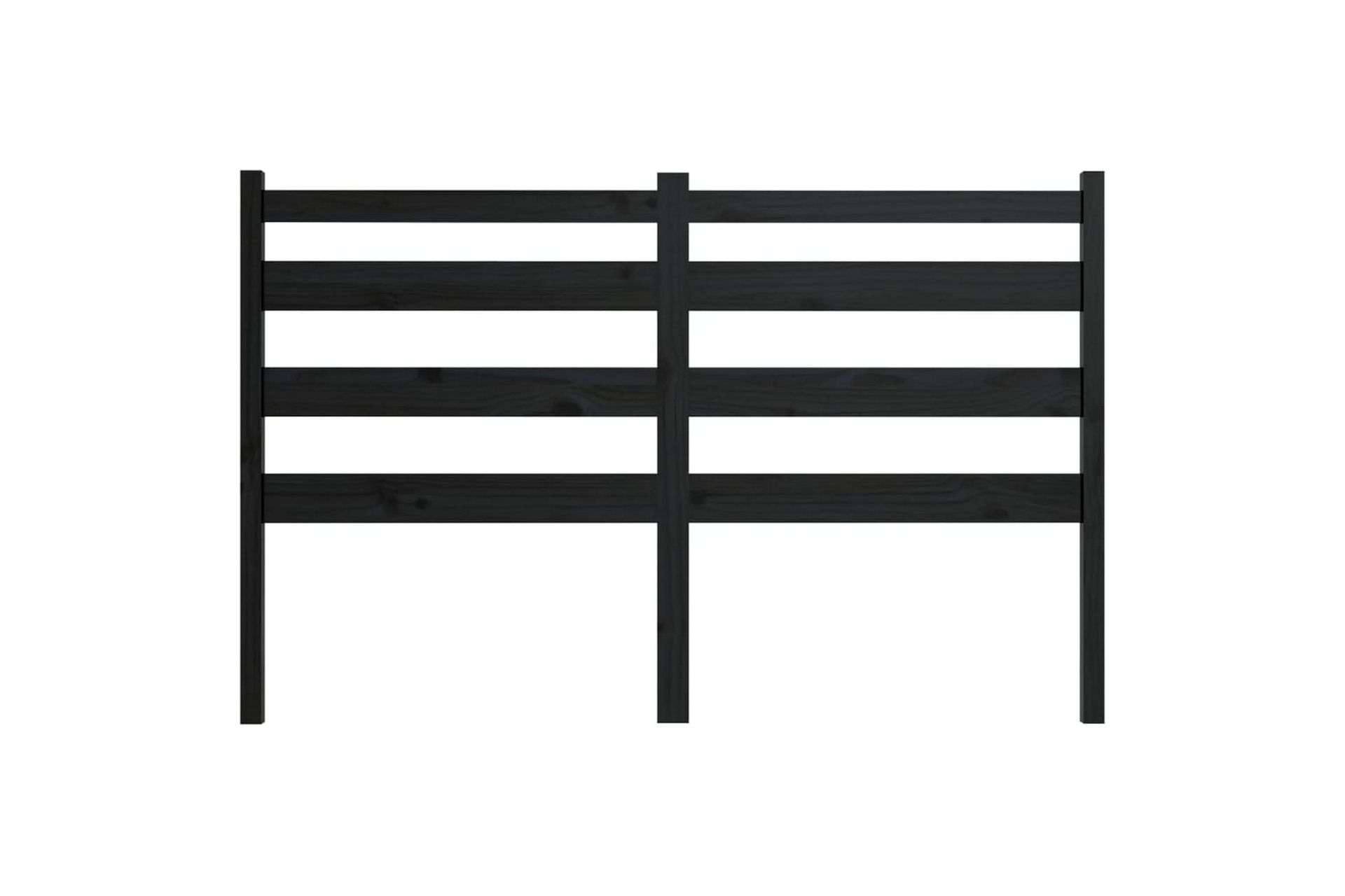Sängynpääty musta 126x4x100 cm täysi mänty - Musta - Huonekalut - Sänky - Sängyn lisävarusteet & sängynpäädyt - Sängynpääty