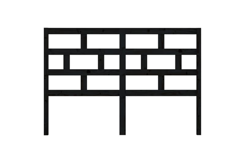 Sängynpääty musta 126x4x100 cm täysi mänty - Musta - Huonekalut - Sänky - Sängyn lisävarusteet & sängynpäädyt - Sängynpääty