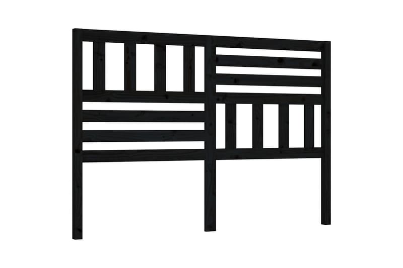 Sängynpääty musta 126x4x100 cm täysi mänty - Musta - Huonekalut - Sänky - Sängyn lisävarusteet & sängynpäädyt - Sängynpääty