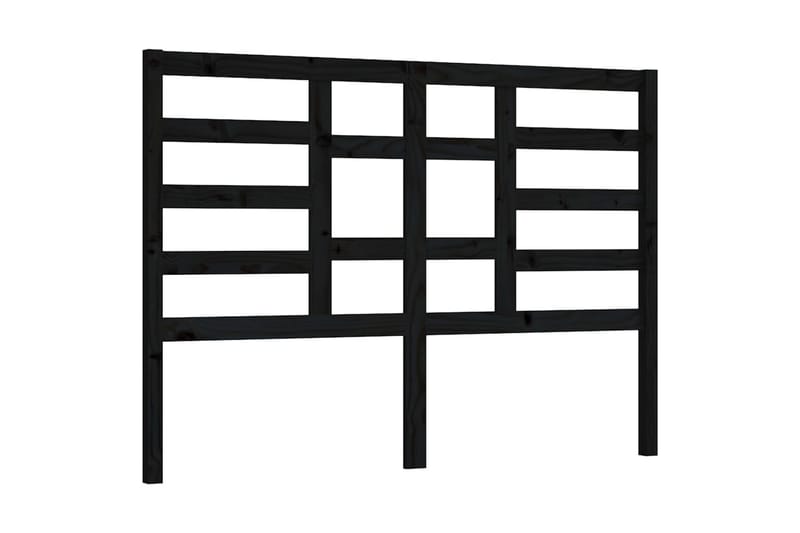 Sängynpääty musta 126x4x104 cm täysi mänty - Musta - Huonekalut - Sänky - Sängyn lisävarusteet & sängynpäädyt - Sängynpääty
