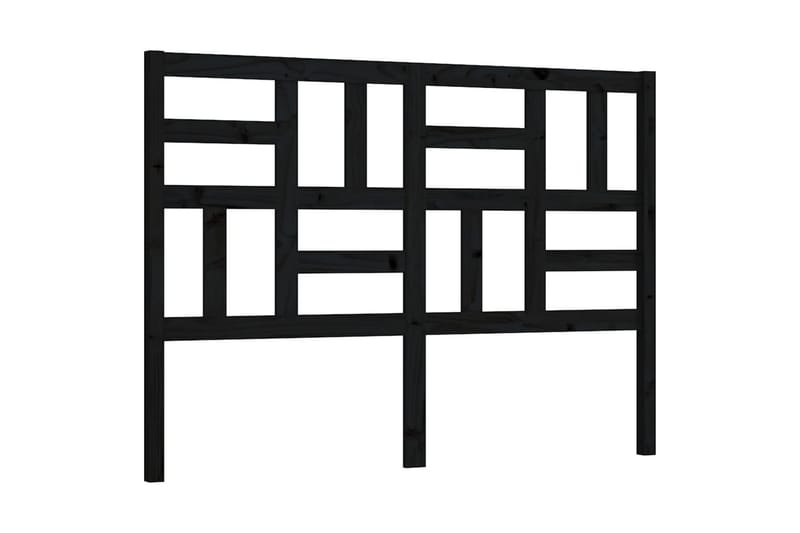 Sängynpääty musta 126x4x104 cm täysi mänty - Musta - Huonekalut - Sänky - Sängyn lisävarusteet & sängynpäädyt - Sängynpääty