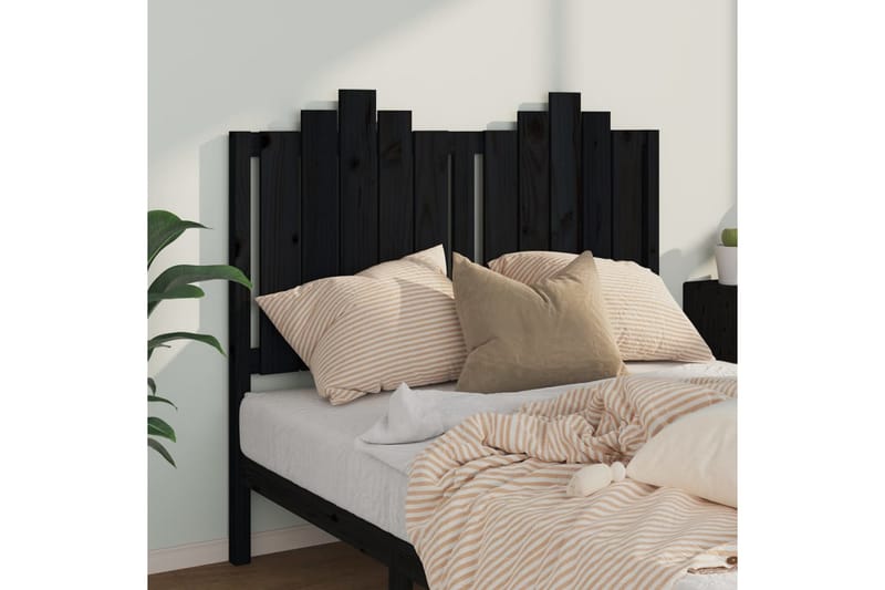 Sängynpääty musta 126x4x110 cm täysi mänty - Musta - Huonekalut - Sänky - Sängyn lisävarusteet & sängynpäädyt - Sängynpääty