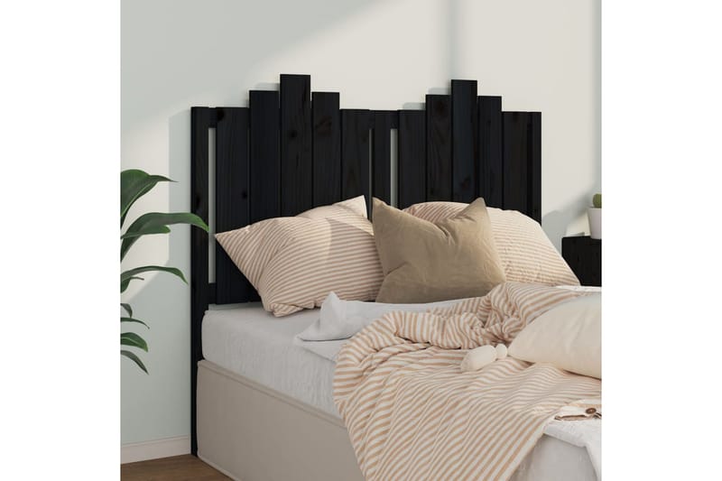 Sängynpääty musta 126x4x110 cm täysi mänty - Musta - Huonekalut - Sänky - Sängyn lisävarusteet & sängynpäädyt - Sängynpääty