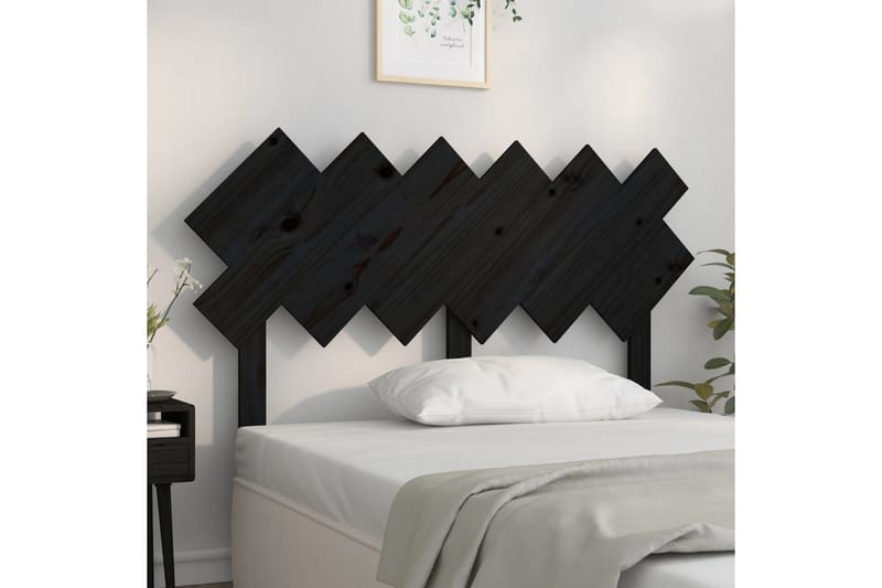 Sängynpääty musta 132x3x81 cm täysi mänty - Musta - Huonekalut - Sänky - Sängyn lisävarusteet & sängynpäädyt - Sängynpääty