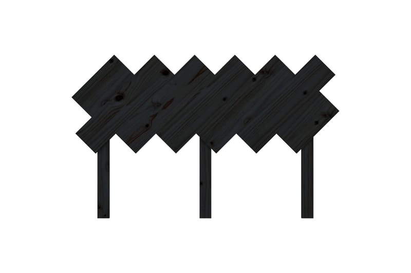 Sängynpääty musta 132x3x81 cm täysi mänty - Musta - Huonekalut - Sänky - Sängyn lisävarusteet & sängynpäädyt - Sängynpääty