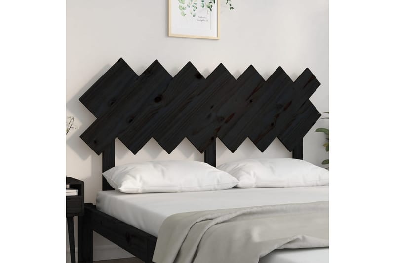 Sängynpääty musta 141x3x80,5 cm täysi mänty - Musta - Huonekalut - Sänky - Sängyn lisävarusteet & sängynpäädyt - Sängynpääty