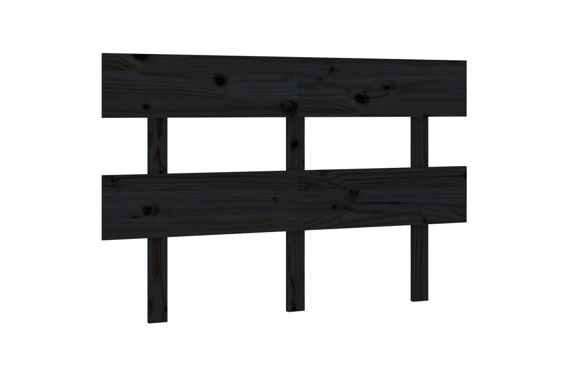 Sängynpääty musta 144x3x81 cm täysi mänty - Musta - Huonekalut - Sänky - Sängyn lisävarusteet & sängynpäädyt - Sängynpääty