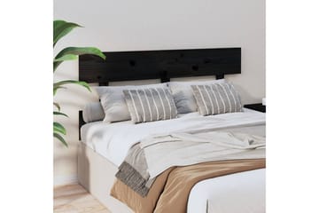 Sängynpääty musta 144x3x81 cm täysi mänty - Musta - Huonekalut - Sänky - Sängyn lisävarusteet & sängynpäädyt - Sängynpääty