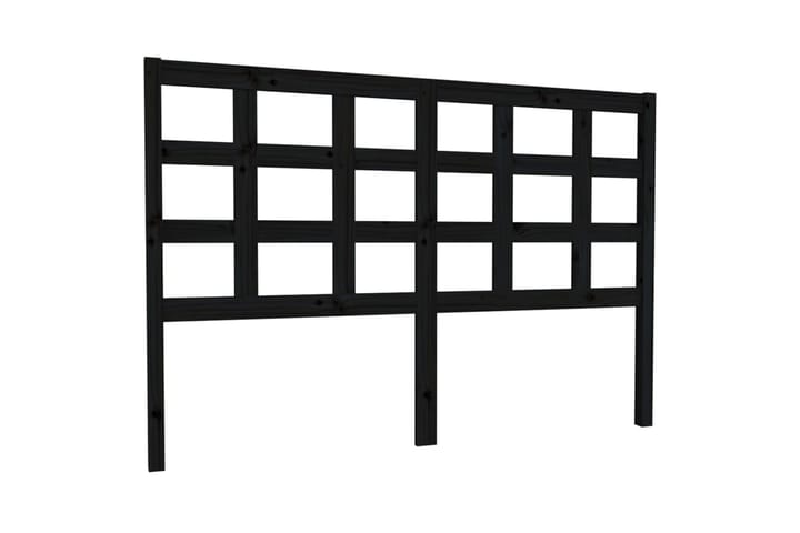 Sängynpääty musta 145,5x4x100 cm täysi mänty - Musta - Sängynpääty