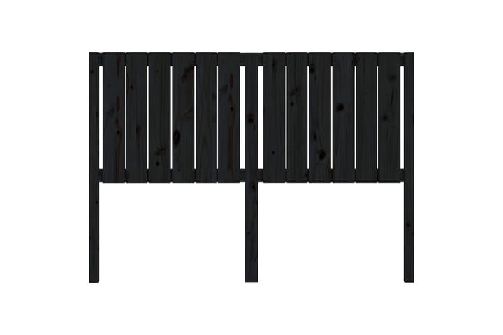 Sängynpääty musta 145,5x4x100 cm täysi mänty - Musta - Sängynpääty