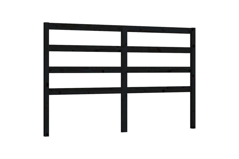 Sängynpääty musta 146x4x100 cm täysi mänty - Musta - Huonekalut - Sänky - Sängyn lisävarusteet & sängynpäädyt - Sängynpääty