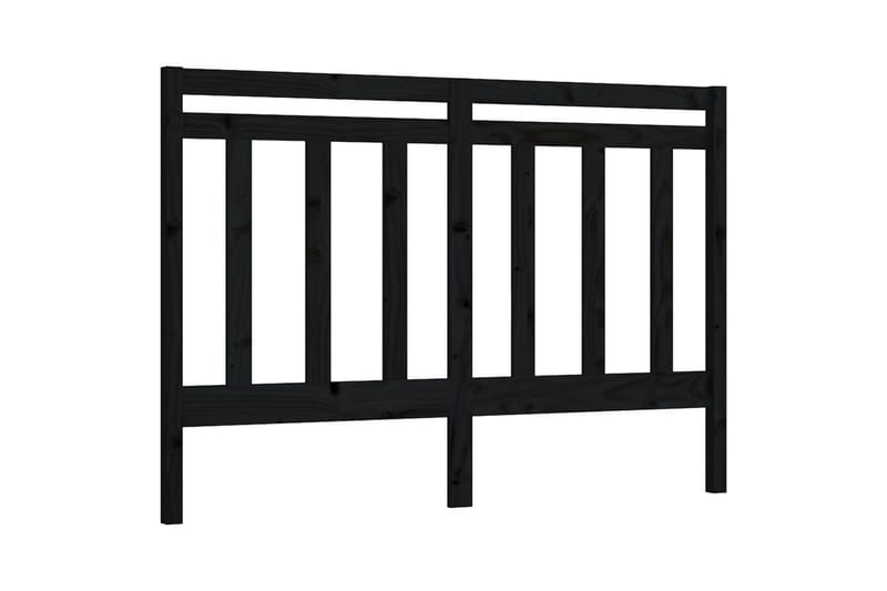 Sängynpääty musta 146x4x100 cm täysi mänty - Musta - Huonekalut - Sänky - Sängyn lisävarusteet & sängynpäädyt - Sängynpääty