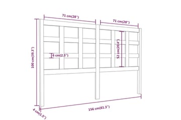 Sängynpääty musta 156x4x100 cm täysi mänty - Musta - Huonekalut - Sänky - Sängyn lisävarusteet & sängynpäädyt - Sängynpääty