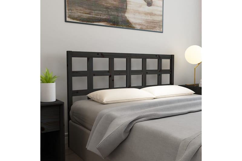 Sängynpääty musta 156x4x100 cm täysi mänty - Musta - Huonekalut - Sänky - Sängyn lisävarusteet & sängynpäädyt - Sängynpääty