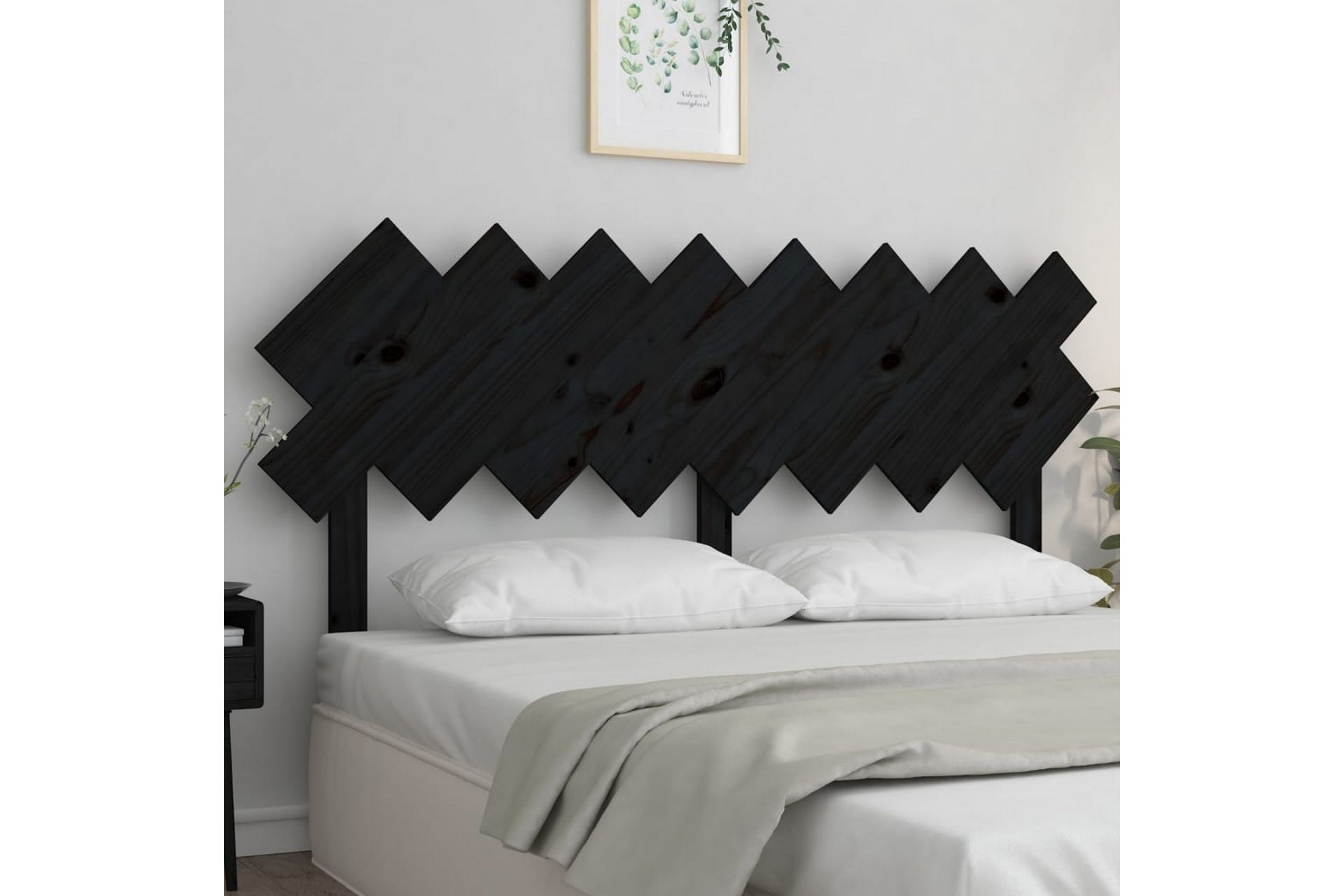 Sängynpääty musta 159,5x3x80,5 cm täysi mänty - Musta - Huonekalut - Sänky - Sängyn lisävarusteet & sängynpäädyt - Sängynpääty