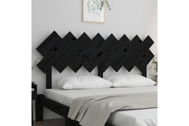 Sängynpääty musta 159,5x3x80,5 cm täysi mänty - Musta - Sängynpääty