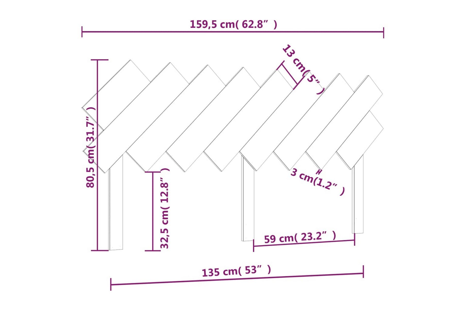 Sängynpääty musta 159,5x3x80,5 cm täysi mänty - Musta - Huonekalut - Sänky - Sängyn lisävarusteet & sängynpäädyt - Sängynpääty