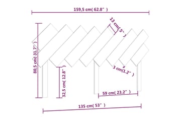 Sängynpääty musta 159,5x3x80,5 cm täysi mänty - Musta - Huonekalut - Sänky - Sängyn lisävarusteet & sängynpäädyt - Sängynpääty