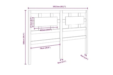 Sängynpääty musta 165,5x4x100 cm täysi mänty - Musta - Huonekalut - Sänky - Sängyn lisävarusteet & sängynpäädyt - Sängynpääty
