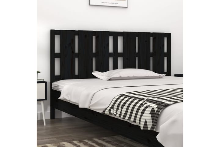 Sängynpääty musta 165,5x4x100 cm täysi mänty - Musta - Sängynpääty