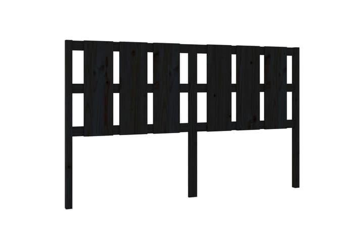 Sängynpääty musta 165,5x4x100 cm täysi mänty - Musta - Sängynpääty