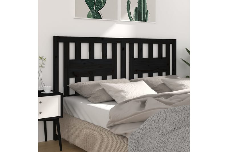 Sängynpääty musta 166x4x100 cm täysi mänty - Musta - Huonekalut - Sänky - Sängyn lisävarusteet & sängynpäädyt - Sängynpääty