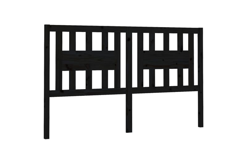 Sängynpääty musta 166x4x100 cm täysi mänty - Musta - Huonekalut - Sänky - Sängyn lisävarusteet & sängynpäädyt - Sängynpääty