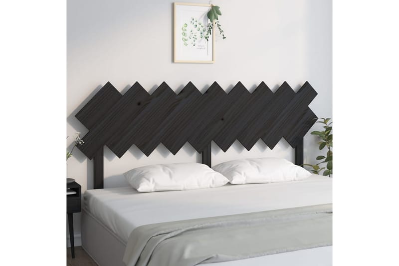 Sängynpääty musta 178x3x80,5 cm täysi mänty - Musta - Huonekalut - Sänky - Sängyn lisävarusteet & sängynpäädyt - Sängynpääty