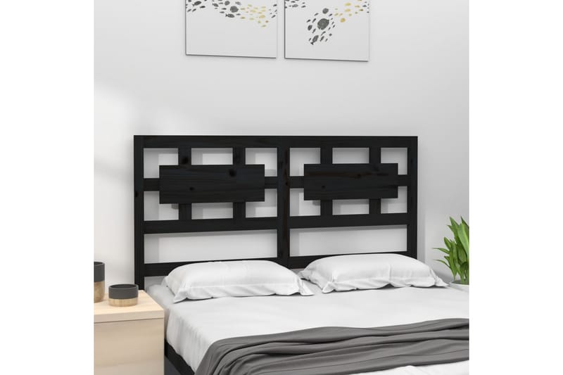 Sängynpääty musta 185,5x4x100 cm täysi mänty - Musta - Huonekalut - Sänky - Sängyn lisävarusteet & sängynpäädyt - Sängynpääty