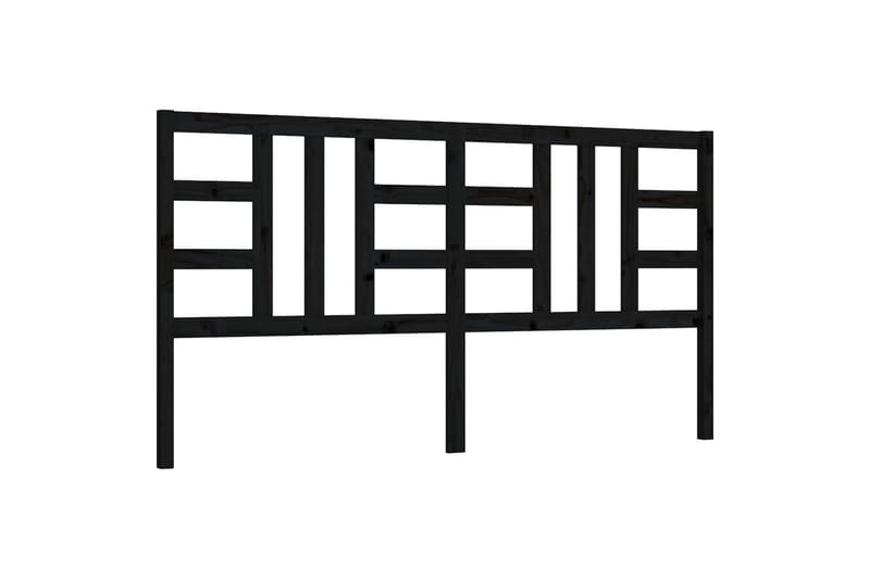 Sängynpääty musta 186x4x100 cm täysi mänty - Musta - Huonekalut - Sänky - Sängyn lisävarusteet & sängynpäädyt - Sängynpääty