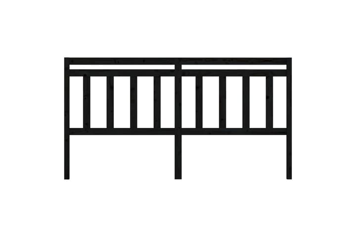 Sängynpääty musta 186x4x100 cm täysi mänty - Musta - Sängynpääty