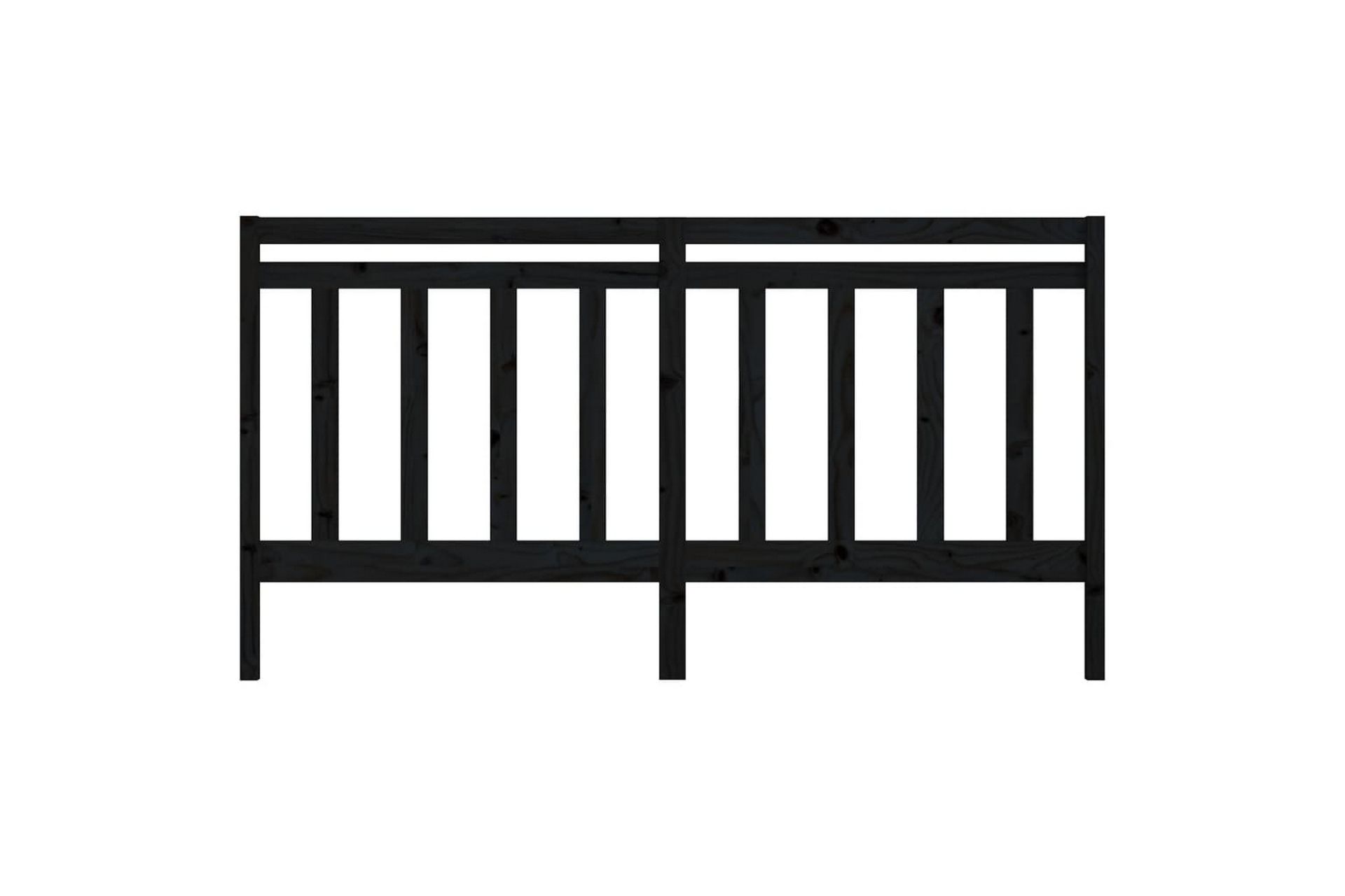 Sängynpääty musta 186x4x100 cm täysi mänty - Musta - Huonekalut - Sänky - Sängyn lisävarusteet & sängynpäädyt - Sängynpääty
