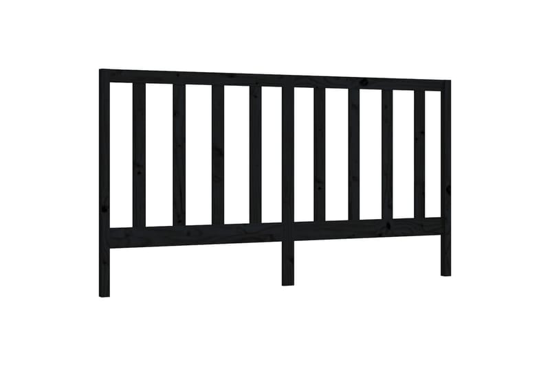 Sängynpääty musta 186x4x100 cm täysi mänty - Musta - Huonekalut - Sänky - Sängyn lisävarusteet & sängynpäädyt - Sängynpääty