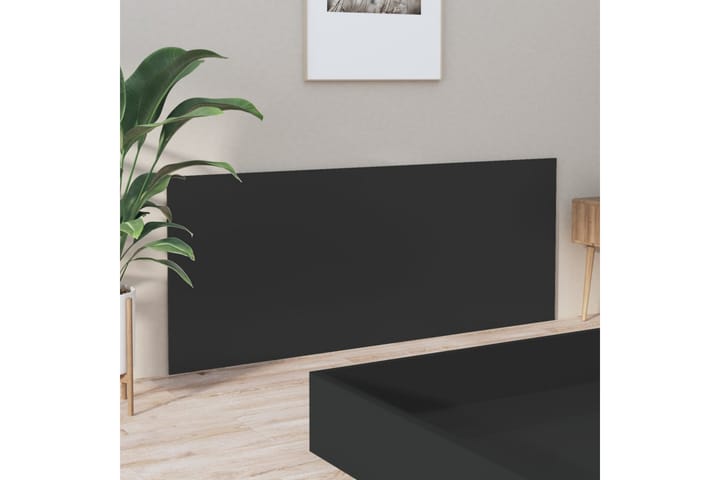 Sängynpääty musta 200x1,5x80 cm tekninen puu - Musta - Sängynpääty